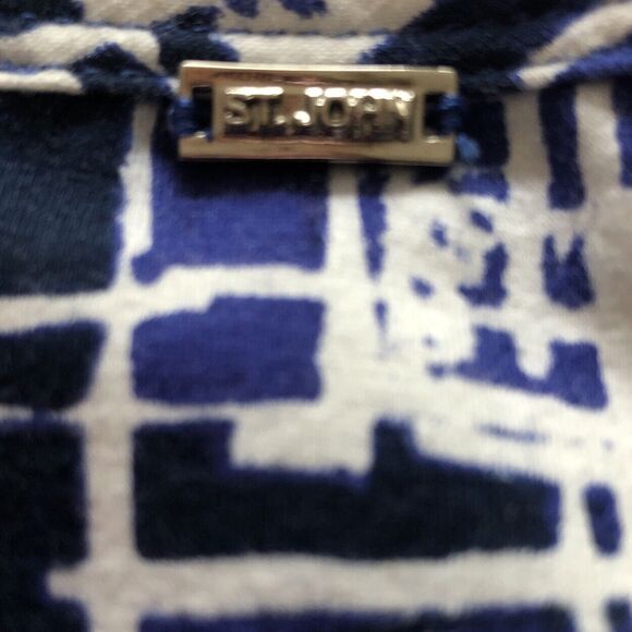 St John Sport Bead Embellished Knit Top Womens Size L Flutter Sleeve Scoop Neck - Picture 7 of 14